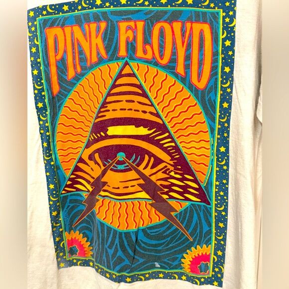 Pink Floyd Rock Band High End White Men’s L Graphic T-Shirt Third Eye - Picture 3 of 5